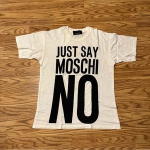 Moschino couture t shirt just say moschino